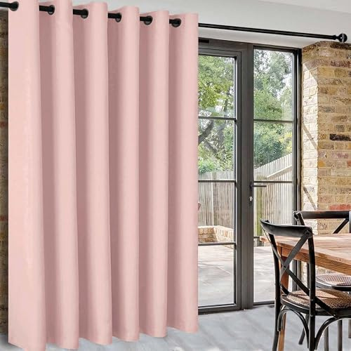 DWCN Rideau Thermique Isolant Anti Froid et Chaleur Rose L254xH243 cm 1 Panneaux Occultant Rideaux Separation à Oeillets Rideau Phonique Anti Bruit Protection la Vie Privée pour Salon/Chambre/Bureau