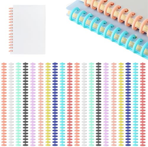 KIRZAX 20 Stück Kunststoff-Bindekämme,Bindekämme Binderücken Plastikbinderücken,30 Ringe Bücher,Ringe Kunststoff Bindering,für A4 B5 A5 für DIY-Papier Notizbuch
