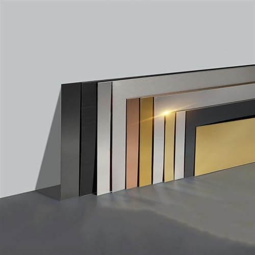 Bandes décoratives, Baguettes de Finition murales, plinthes en Acier de 20 m, Autocollantes pour Murs/plafonds/décoration (Argent, 6 cm x 20 m)