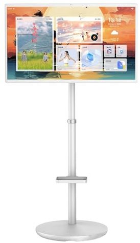 TV Portable avec Connectivité sans Fil, Smart TV 32 Pouces, Rotatable Touchscreen, Portable Display with Battery, Idéale pour Visioconférences Et Streaming