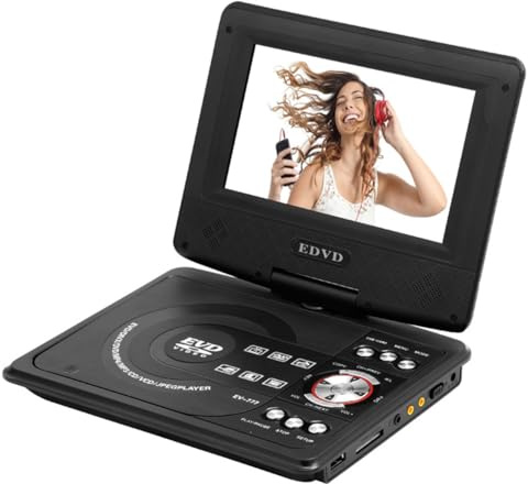 Ehwisbe CD Player with Remote Control Game Controller 7.8inch Portable DVD Player 16:9 Widescreen 270° Rotatable LCD Screen MP3