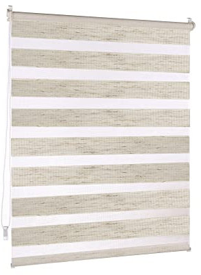 Victoria M. Doppelrollo Klemmfix ohne Bohren, 80 x 150 cm (BxH) Leinen, Rollo Fensterrollo lichtdurchlässig & verdunkelnd,Duo-Rollo Klemmmontage Zebrarollo für Fenster & Türen