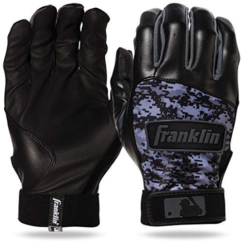 Franklin Sports MLB Digitek Baseball-Schlaghandschuhe, Schwarz/Schwarz, für Erwachsene, Größe L