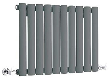 Milano Aruba Anthracite Horizontal Single Oval Panel Radiator - 400mm x 595mm