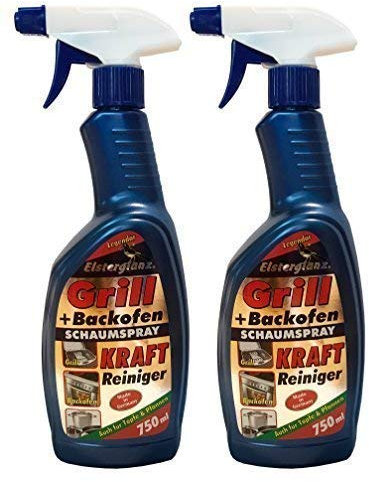 Preisjubel 2 x 750ml Elsterglanz Grill + Backofen Schaumspray, Backofenspray, Kraft-Reiniger