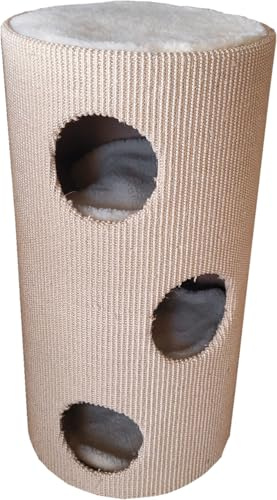 Clevercat Wohntonne Sweet mit gummierten Sisalgewebe in Bouclet Qualität, hochwertig verarbeitet, mit abnehmbaren Schlafdeckchen für Ihren Stubentiger. Made in Germany 531