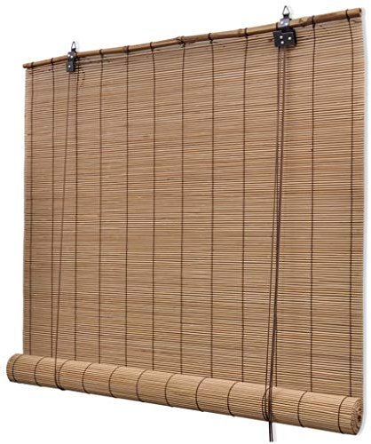 vidaXL Bambusrollo 150x160cm Braun Fensterrollo Sichtschutz Holzrollo Jalousie