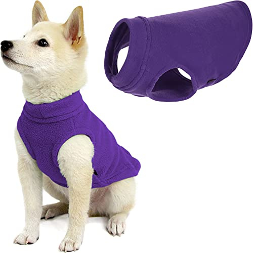 Gooby Hundepullover Stretch Fleece Vest - Violett Medium | Gooby Produkt für kleine Hunde mit komfortabler Passform für den täglichen Gebrauch