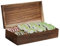 Relaxdays Vintage Teebox, 8 Fächer, für 80 Teebeutel, mit Deckel, Aromaschutz, Holz Teekiste HBT 8,5x30,5x15,5 cm, braun
