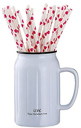 XAOBNIU Paille Blanche en Forme de Paille 100pse / Set en Forme d'amour Blanc (Couleur : Rouge)