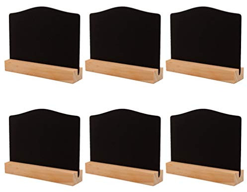 Amosfun Mini-Kreidetafel-Schilder mit Boden, löschbar, doppelseitige Kreidetafeln, Holztafel, Platzkarten, Nachrichtentafel, Lebensmittel-Tags, Schilder