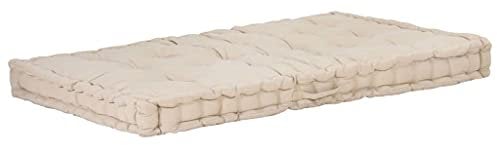 vidaXL Palettenkissen Palettenauflage Gartenkissen Palettenpolster Sitzkissen Bankauflage für Palettensofa Gartenbank Baumwolle 120x80x10cm Beige
