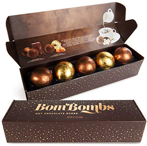 Thoughtfully BomBombs Bombes au cacao - 5 délicieuses boules de chocolat fourrées de mashmallow pour chocolat chaud/cacao