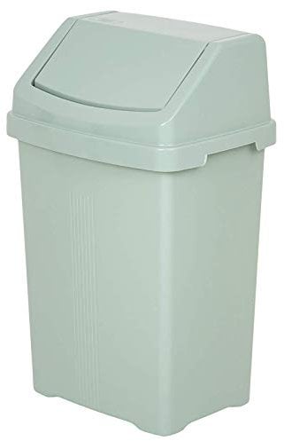 Plastic Swing Bin 50 15 25 8 Litre Home / Office / Kitchen Rubbish Waste Dustbin Trash Swing Lid Bin (Mint Green / Silver Sage, 50l Litre)