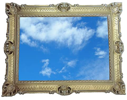 Lnxp WANDSPIEGEL BAROCKSPIEGEL Spiegel IN Gold/Weiß Dualcolor 90x70 cm ANTIK BAROCK Rokoko Shabby CHIC Renaissance JUGENDSTIL Retro Design MIT ORNAMENTVERZIEHRUNGEN LUXURIÖS PRUNKVOLL 58SP