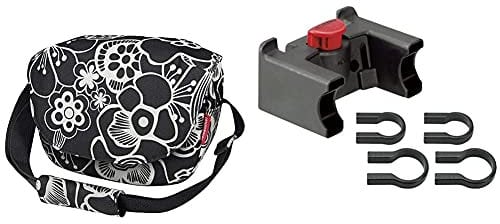 KlickFix FunBag Stuurtas, Fleur Black, 4 Liter & Men's Zubehör Lenkeradapter Universal, Multi-Colour, Einheitsgröße