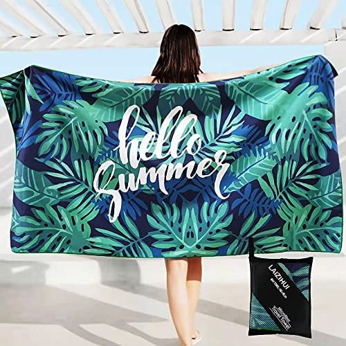 LAIZIHUI Microfaser Handtücher, sandfreie, schnell trocknende und leichte Stranddecke.Perfekt für den Strand,Badetuch groß, Reisehandtuch | Reise, Strand, Sauna,160 x 80 cm