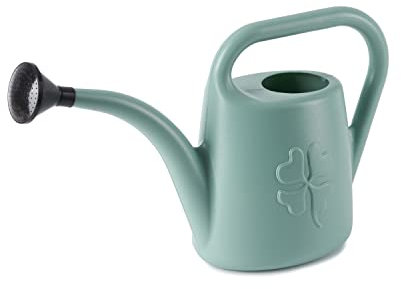 TYMAR Gießkanne mit Brause klein, aus Kunststoff, 1,8 Liter Volumen, kleine Gartengießkanne zur Pflege und Bewässerung von Pflanzen in der Wohnung, auf dem Balkon und im Garten (1,8L, Salbei)
