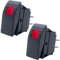 Taiss 2Pcs Boot Marine Beleuchteter Wippschalter 12V 20A 4Pin Ein/Aus mit roter LED Auto Offroad Druckknopf Kippschalter RK1-06N-R