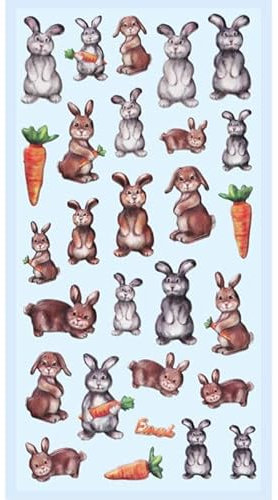 NEU SOFTY 3-D Sticker/Aufkleber, Lustige Hasen, 1 Bogen