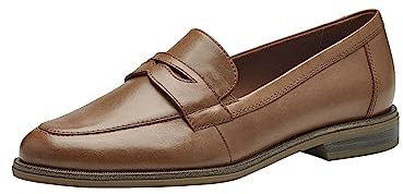 Tamaris Damen Klassische Ballerinas, Frauen Flats,TOUCHit-Fußbett,Slip-ons,klassisch elegant,Ballerinen,Pumps,Halbschuhe,Slipper,NUT Leather,38 EU