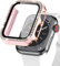 EIHAIHIS Brillante Diamante Funda para Apple Watch 41mm, Parachoques Protector de PC Duro con Protector de Pantalla de Vidrio Templado Incorporado para iWatch Series 8 7, Pink+Rose Gold