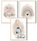 MeinBaby123® I Bilder Kinderzimmer | 3er Set DIN A4 Poster Set | Wandbilder | Kinderzimmer Poster | Deko Bilder Kinderzimmer Mädchen und Jungen | Wandposter Premium (Zebra & Luftballon beige)
