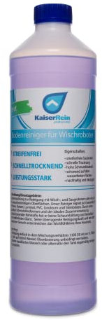 KaiserRein Bodenreiniger für Wischroboter 1 Liter Konzentrat für 100l Wischwasser - für alle Wisch- & Saugroboter mit Nass-Funktion I Nachhaltig, ökologisch & streifenfrei