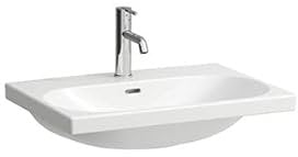LAUFEN Lua Waschtisch, 1 Hahnloch, mit Überlauf, 650x460mm, unterbaufähig, H8100840001041, Farbe: Weiß