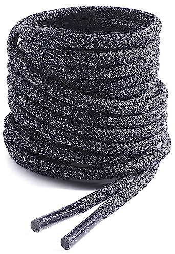 VSUDO Round Boots Laces, 4mm Diameter Work & Hiking Shoe Laces for Boots | Men Women Replacement Shoelaces, Heavy Duty, For Walking Hiking Outdoor Tactical Military Motorcycle Boots, Trainers Laces