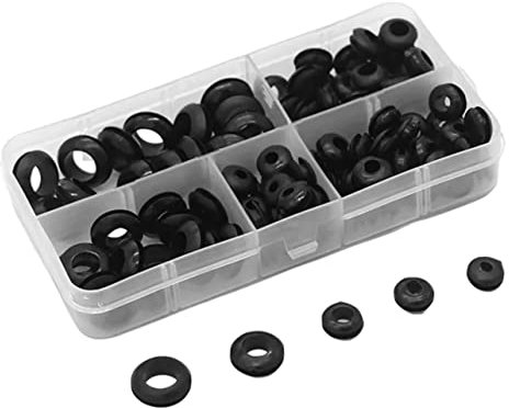DOITOOL 105pcs Assorted Wire Protection Grommets Rubber Grommet Kit Easy Install