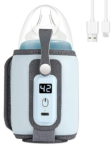 mizikuu Scaldabiberon Elettrico Auto, Sterilizzatore Biberon con Timer Digitale Display LCD Rapido Riscaldatore Di Alimenti Per Bambini Latte Materno Per Pratico da Usare a Casa e in Viaggio