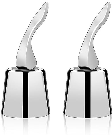 Lot de 2 bouchons de bouteille de vin en acier inoxydable avec silicone, réutilisable, refermable, anti-déversement, pour champagne, vin, vin blanc