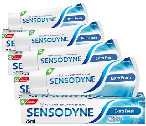 Sensodyne Toothpaste Daily Care, Sensitive Toothpaste for Sensitive Teeth, Extra Fresh, Pack of 4 x 75ml