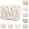 Trousse de maquillage de voyage en coton à motif floral, sac de rangement portable pour femmes et filles, Ours blanc, Motif floral