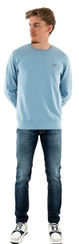 Levi's The Original Hm Crew Sudadera, Tejido de Rizo francés Azul Cambray Suave, XL para Hombre
