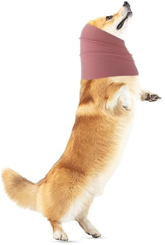 Amaxiu Tour de Cou et Oreilles pour Chien, Protection Contre Le Bruit, Snood, Cache-Oreilles Silencieux pour Soulager l'Anxiété, Le Bain, Le Toilettage (M, Rose)