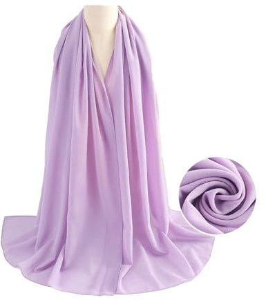 WANSSY® moderner Chiffonschal lang Schal Stola Tuch für Hochzeit Abendkleid in verschiedenen Farben Größe XXL (Pastell)