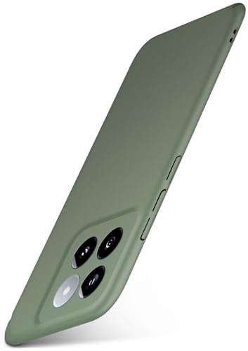 moex für Xiaomi 14 Hülle Ultra Dünn, Schutzhülle mit erhöhtem Kameraschutz, Slim Cover Hardcase Backcover, Dünnste Handyhülle Minimalistisch Alpha Case, Matt Oliv
