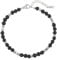 Made by Nami Perlen Armband Herren Verstellbar mit schwarzen und silbernen Perlen Wasserfester Schmuck Männer (Schwarz)