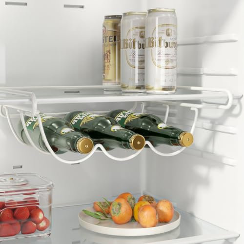 Jwthee Botellero para frigorífico, Soporte para Botellas de Vino, botellero para frigorífico con Capacidad para 3 Botellas, botellero para Armario Interior, despensa para frigorífico
