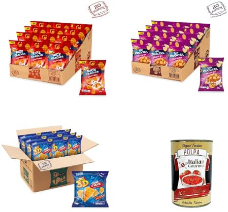 Aperisnack Testpaket 3D, BAR COCKTAIL,RICE CRAKER 76 Einzelportionen + Italian Gourmet polpa 400g