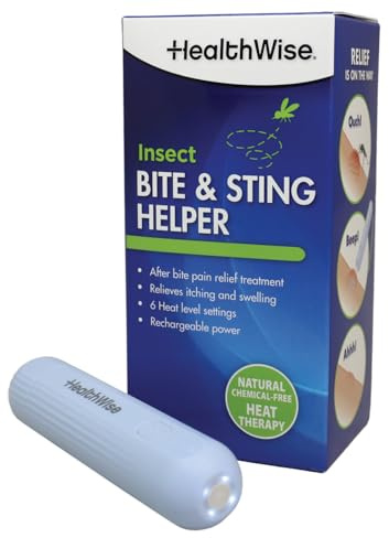 HealthWise Insect Bite and Sting Helper | Itch Relief | Fast Acting 5-7 Seconds | Non-Toxic, Natural Solution | Rechargeable Power |