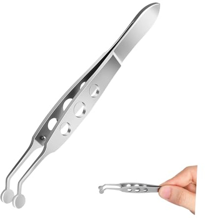Healeved Pince à ÉPiler Pour Massage Des Glandes De Meibomius, Outil Pour PaupièRes Et Poches Sous Les Yeux, Acier Inoxydable, 10.5 Cm, Soulagement Des Yeux Fatigués, Pince De Massage Pour Les Secs