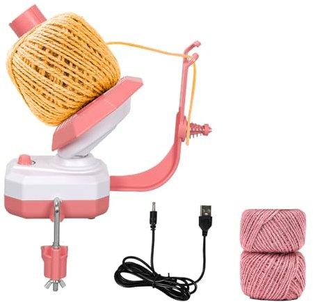 Electric Yarn Winder,High Speed Electric Wool Winder Three Gears Adjustable 4-10Oz,Large Automatic Yarn Spinner for Crocheting, Knitting Tool Supplies for Crocheting and Knitting(Pink)
