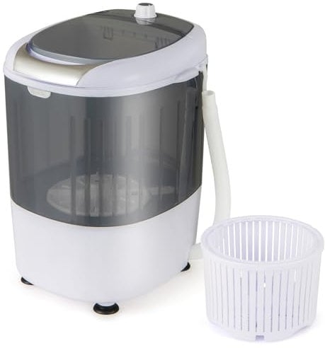 TANGZON 2-in-1 Portable Washing Machine, Single Tub Small Washer and Spin Dryer with Timing Function, Compact Laundry Machine for Camping Caravan Dorms Apartments College (Grey)