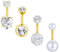 Besyvvin 4er Kurzes Bauchnabelpiercing 6mm Gold Chirurgenstahl 14G Piercing Bauchnabel Ring Damen Frau Bauchpiercing