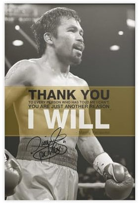 utahcr Manny Pacquiao 'Pacman' Zitat Fotodruck Poster Leinwand Poster Schlafzimmer Dekor Landschaft Büro Zimmer Dekor Geschenk 20 x 30 cm
