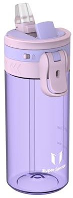 Sparrow Water Bottle Kids 500ml - One-Tap TouchFlow Water Bottles with Straw - Non-Toxic - BPA Free Tritan Bottles - Leak Proof & Sustainable Drinks Bottle for Sports, Outdoors