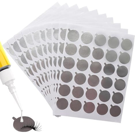 Qkbuza Autocollants de colle de colle en papier Extensions de cils, autocollant de palette de porte-colle à la cils | de palette d'aluminium étanche étanche pour colle de cils,Fausse entre cils pour